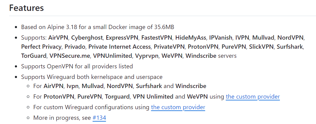 surpported vpn